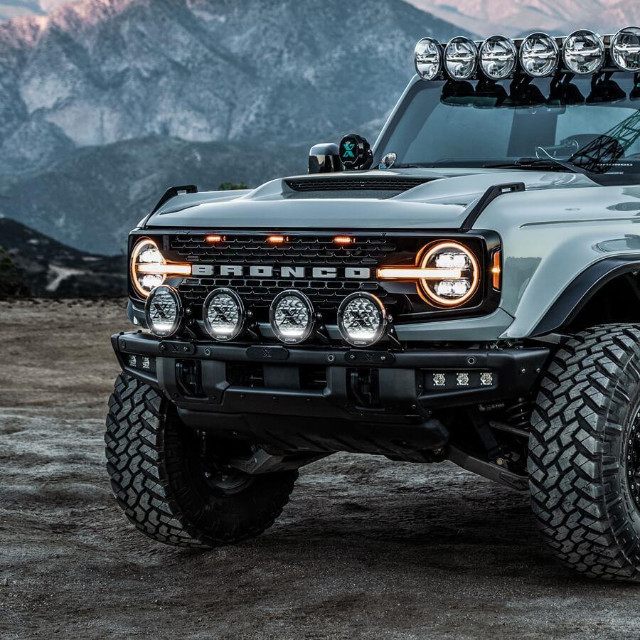 PROJECT X Series X HP.70 2021-Present Bronco Bumper Light Mount (4-Light) - AC538853-1