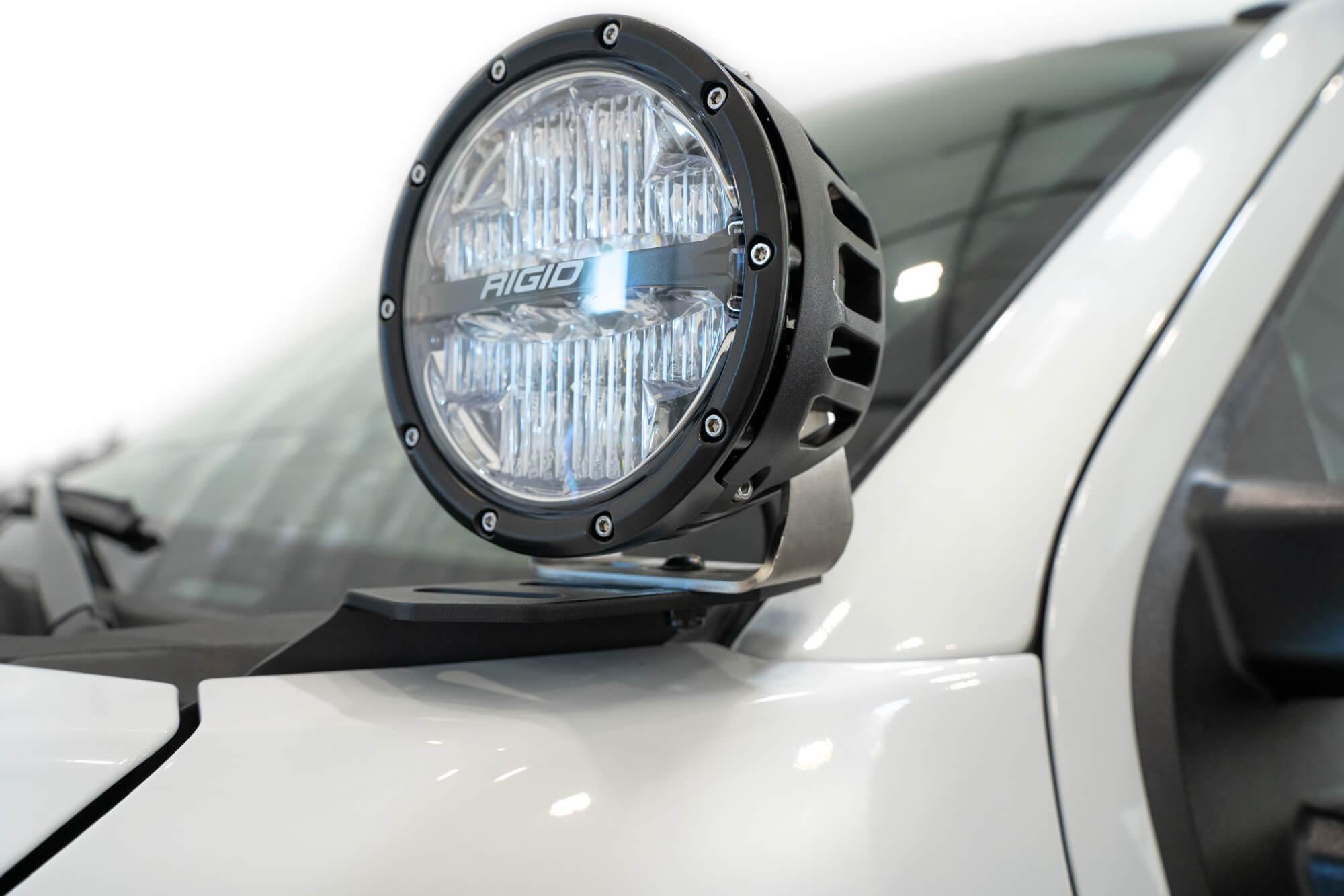 Addictive Desert Designs 2023-Up Ford Super Duty - Ditch Light Mounts in Hammer Black - AC8101801NA