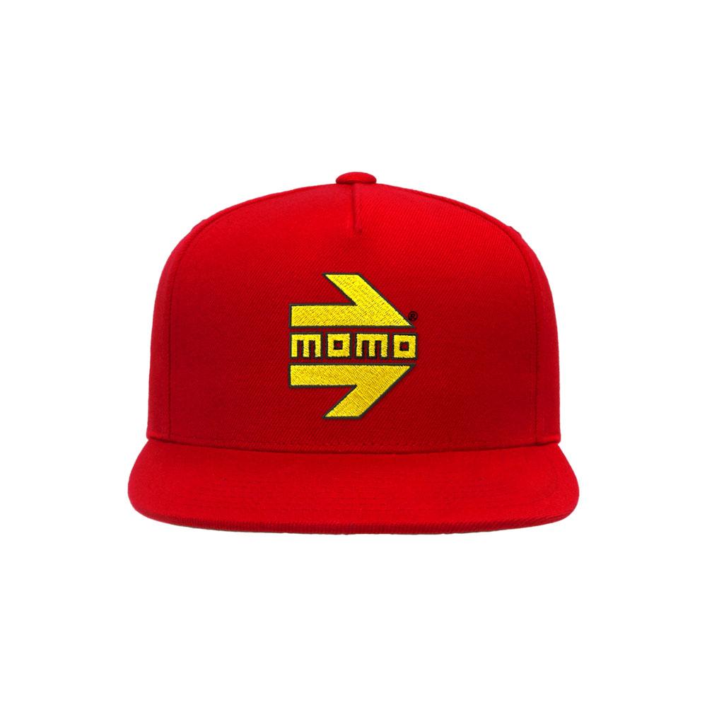 Momo Arrow Logo Flat Bill Snapback, Red - AM30023