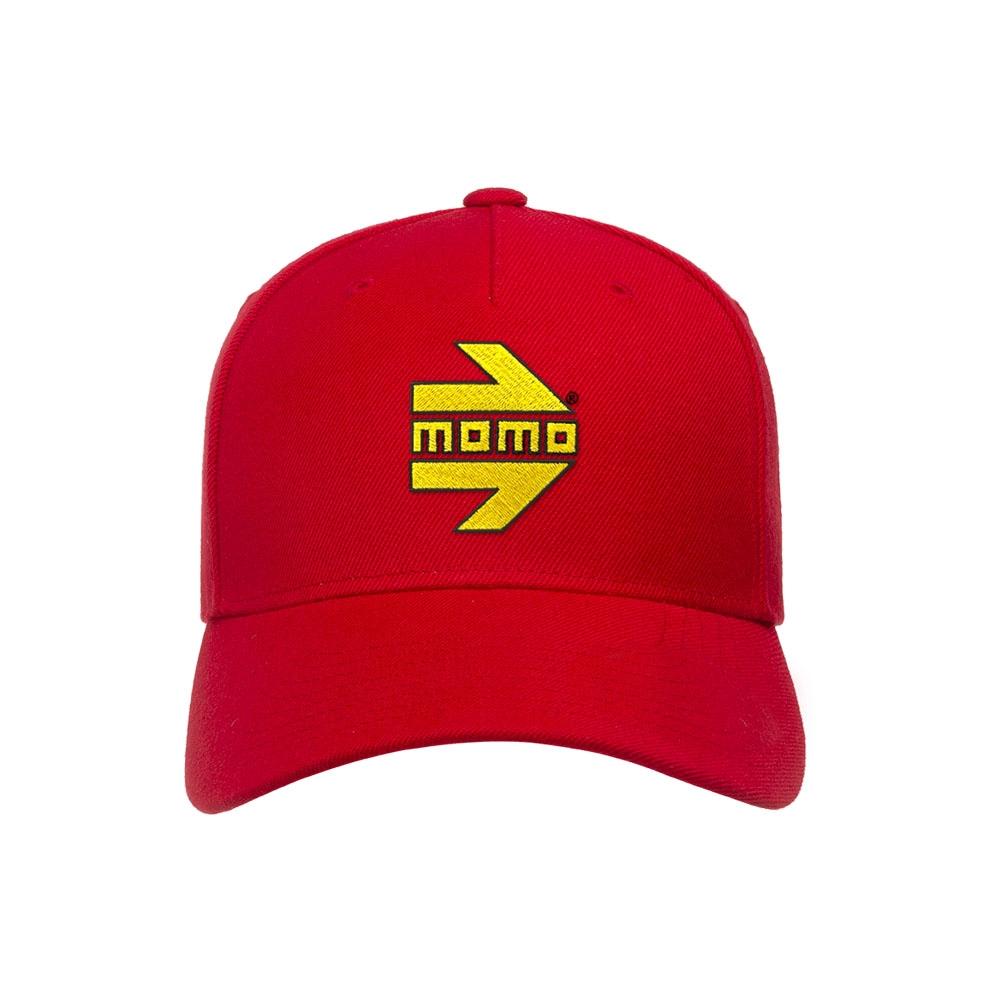 Momo Arrow Logo Curved Bill Snapback Hat, Red - AM30223