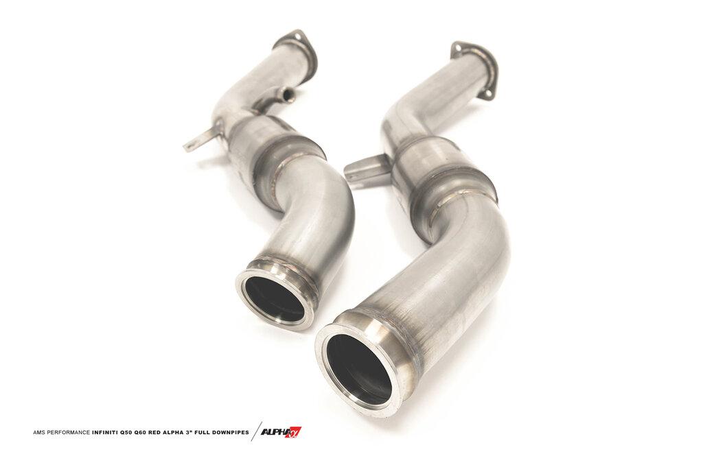AMS Performance Performance Infiniti Q50 Q60 Vr30 Red Alpha Full Downpipes - Street - ALP.28.05.0002-2