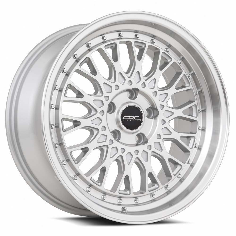 ARC AR1 Wheel - 18x8.5, 5x114.3, Silver Machine Face Lip Chrome Rivet - AR01188551435SF