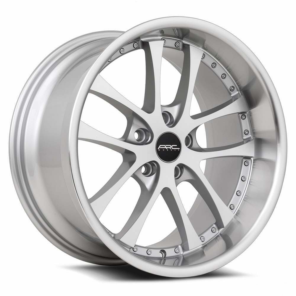ARC AR5 Wheel - 18x9.5, 5x112, Silver Machine Face Lip Chrome Rivet - AR05189551430SF-512