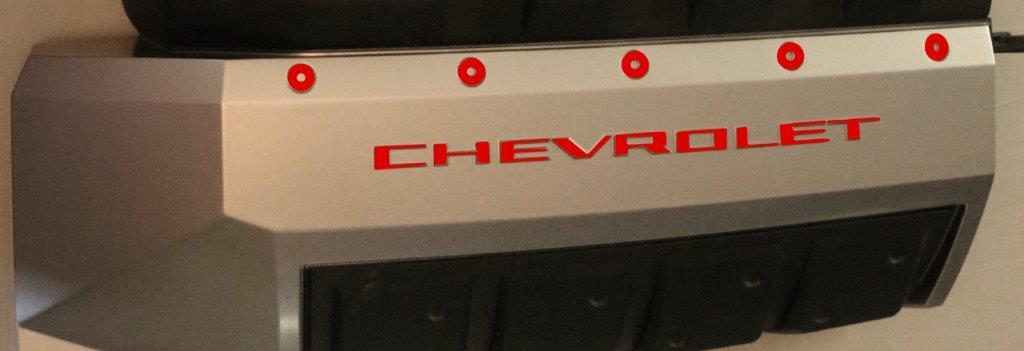 Anchor Room Engine Cover Accents - Silver Portion (2010-2015 Camaro) - Light Blue Opaque - 10CC_ICAS_BO