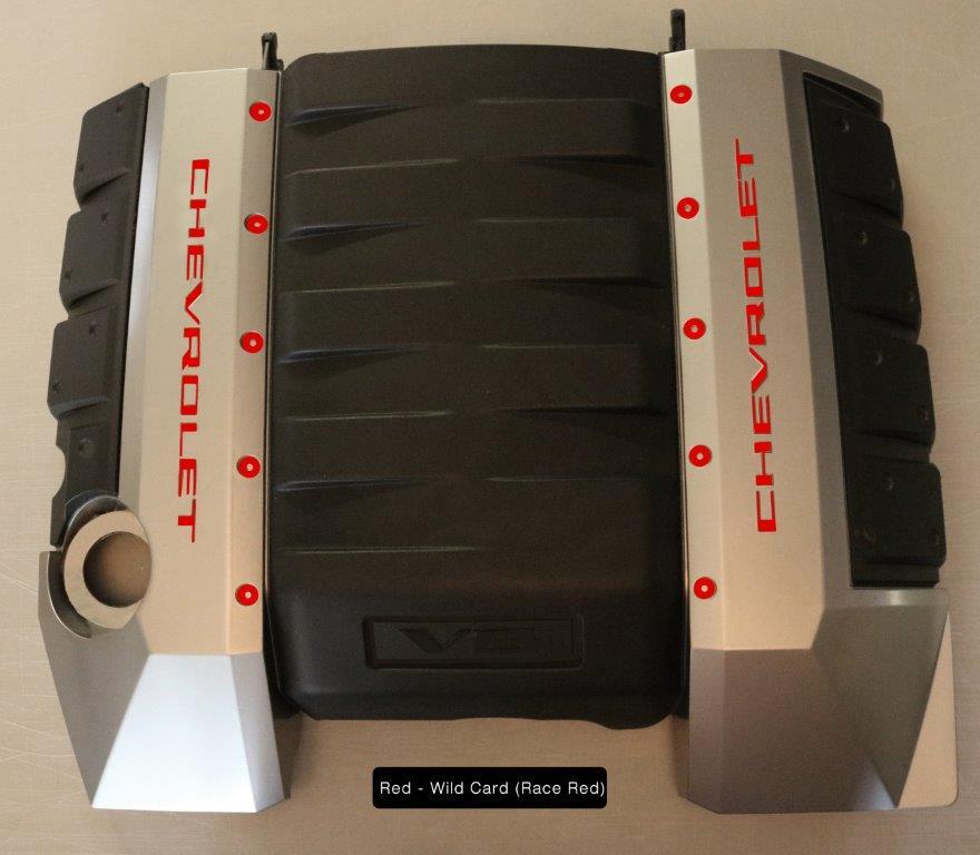Anchor Room Engine Cover Accents - Silver Portion (2010-2015 Camaro) - Matte White - 10CC_ICAS_MW