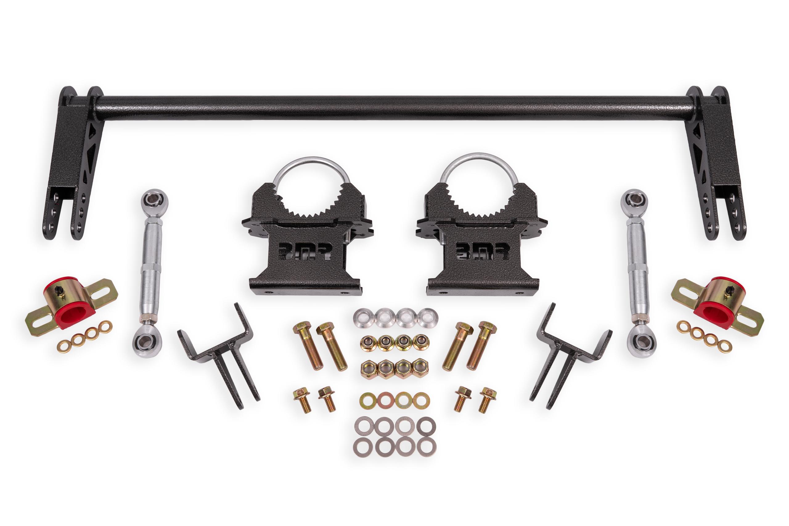 BMR Suspension Anti-Roll Bar Kit, Rear, Weld-On, Hollow 1.25" w/ Tailpipes - Black Hammertone (1979-2004 Mustang) - ARB730H