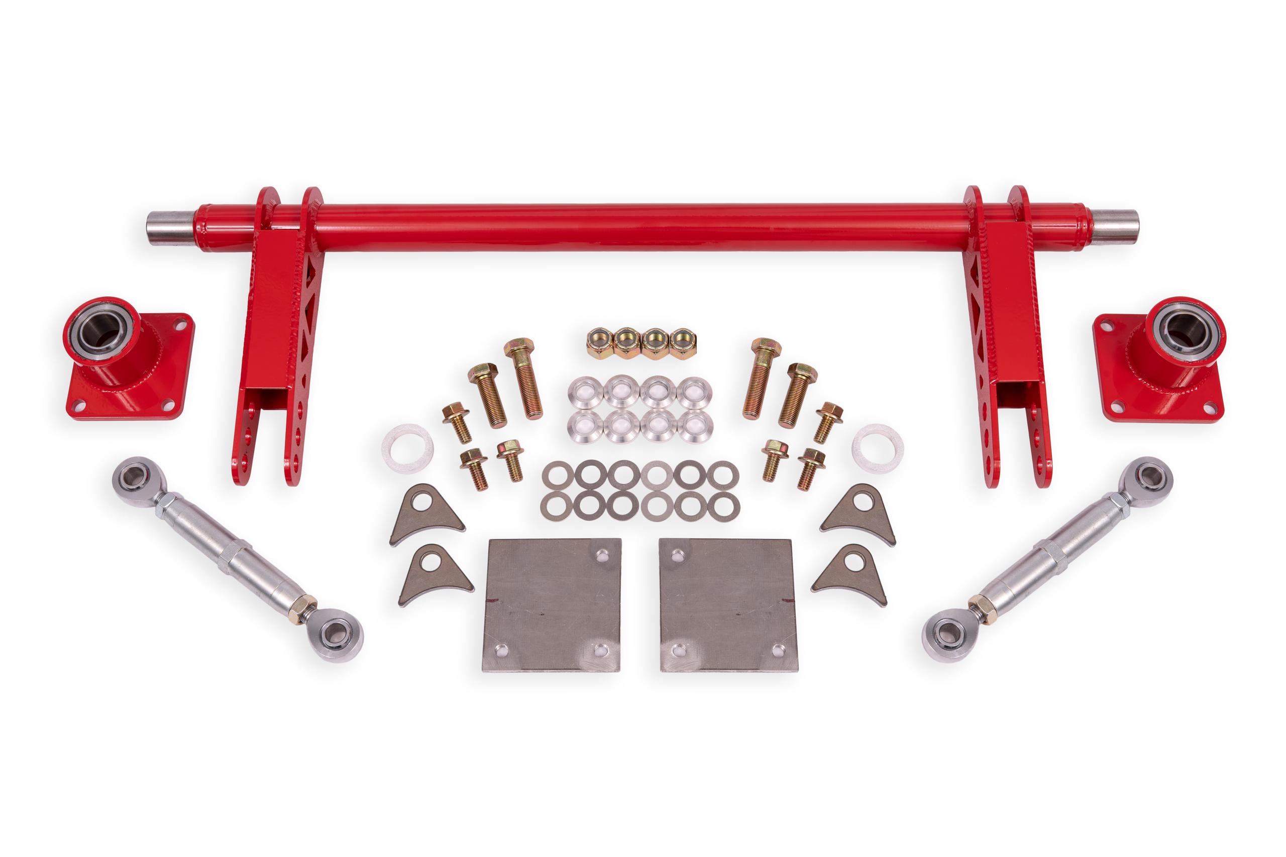 BMR Suspension Anti-Roll Bar Kit, Rear, Weld-On, Hollow 1.375" - Red (1979-2004 Mustang) - ARB732R