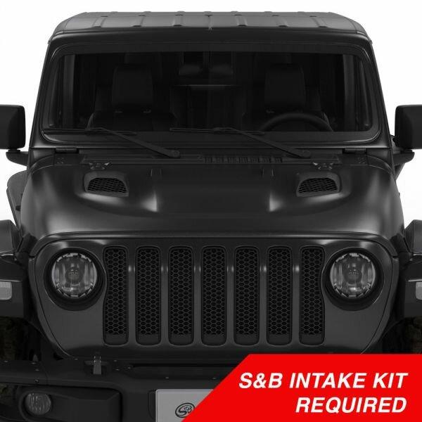 S&B Air Hood Scoop System for 18-20 Wrangler JL Rubicon 2.0L, 3.6L, 2020 Jeep Gladiator 3.6L S&B Intake Required (2018-2020 Wrangler/Gladiator) - AS-1014