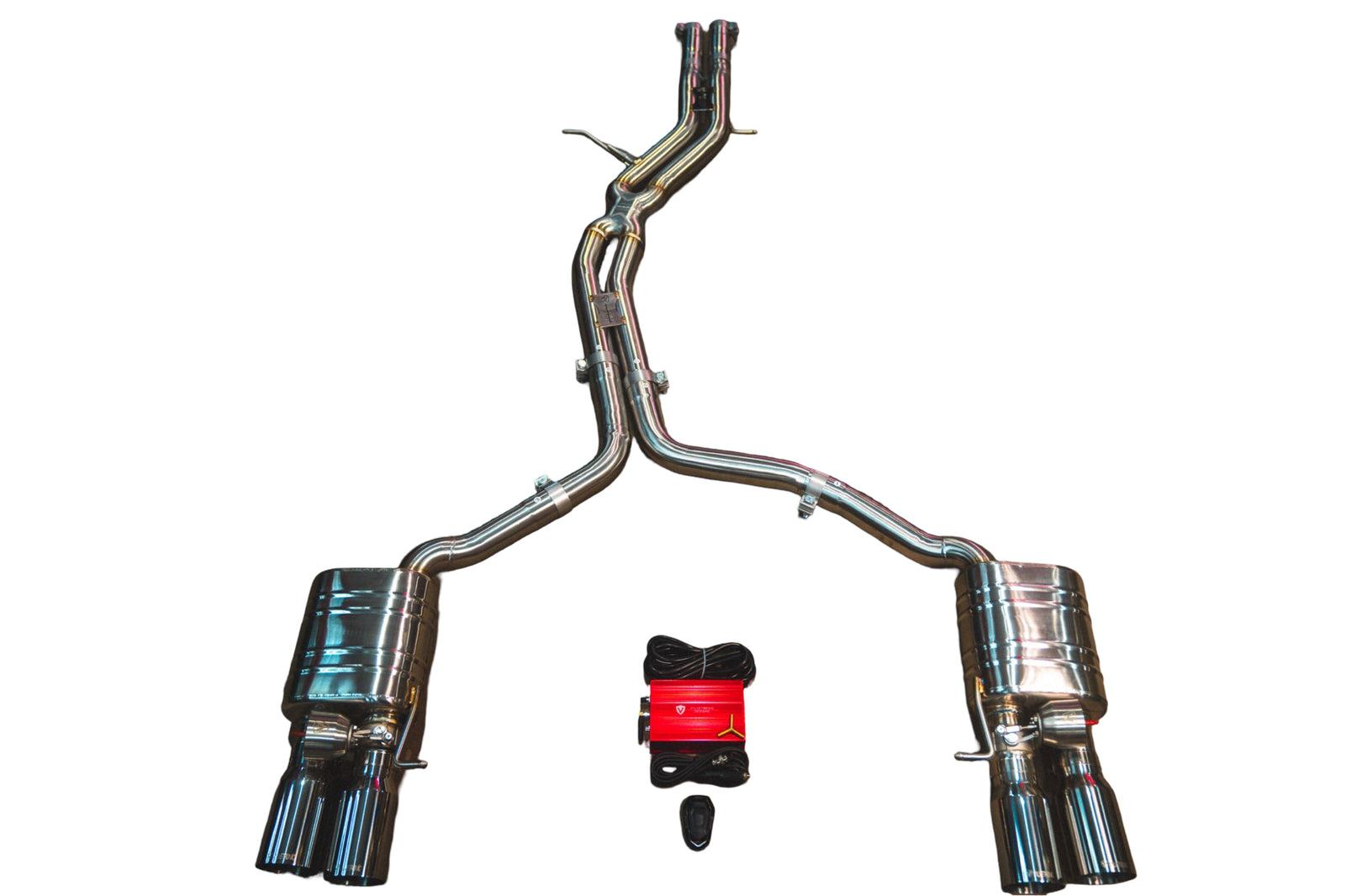 Valvetronic Designs 2010-2017 Audi B8, B8.5 S4, S5 3.0, 4.2L Catback T304 Stainless Steel 3.5 Inch Outlet Tips - AUD.B8.S4.VSES.BR.BRSH