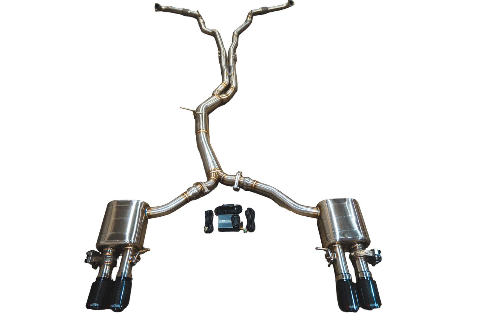 Valvetronic Designs 2018-2024 Audi B9 S4,S5 3.0L Catback T304 Stainless Steel Burnt 3.5 Inch Outlet Tips - AUD.B9.S4.VSES.BR.BRT