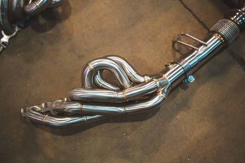 Valvetronic Designs 2017-2025 Audi R8 5.2L F1 Exhaust System Grade 5 Titanium Reuses OEM Tips - AUD.R8.V10.GEN2.F1.FFH.2.TI