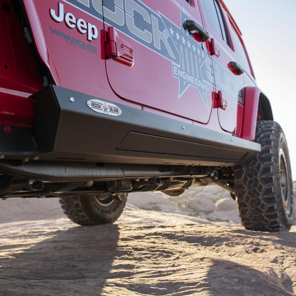 Rock Slide Engineering JL 4 Door Step Slider Skid Plate (2018-2023 Wrangler) - AX-SP-300-JL4