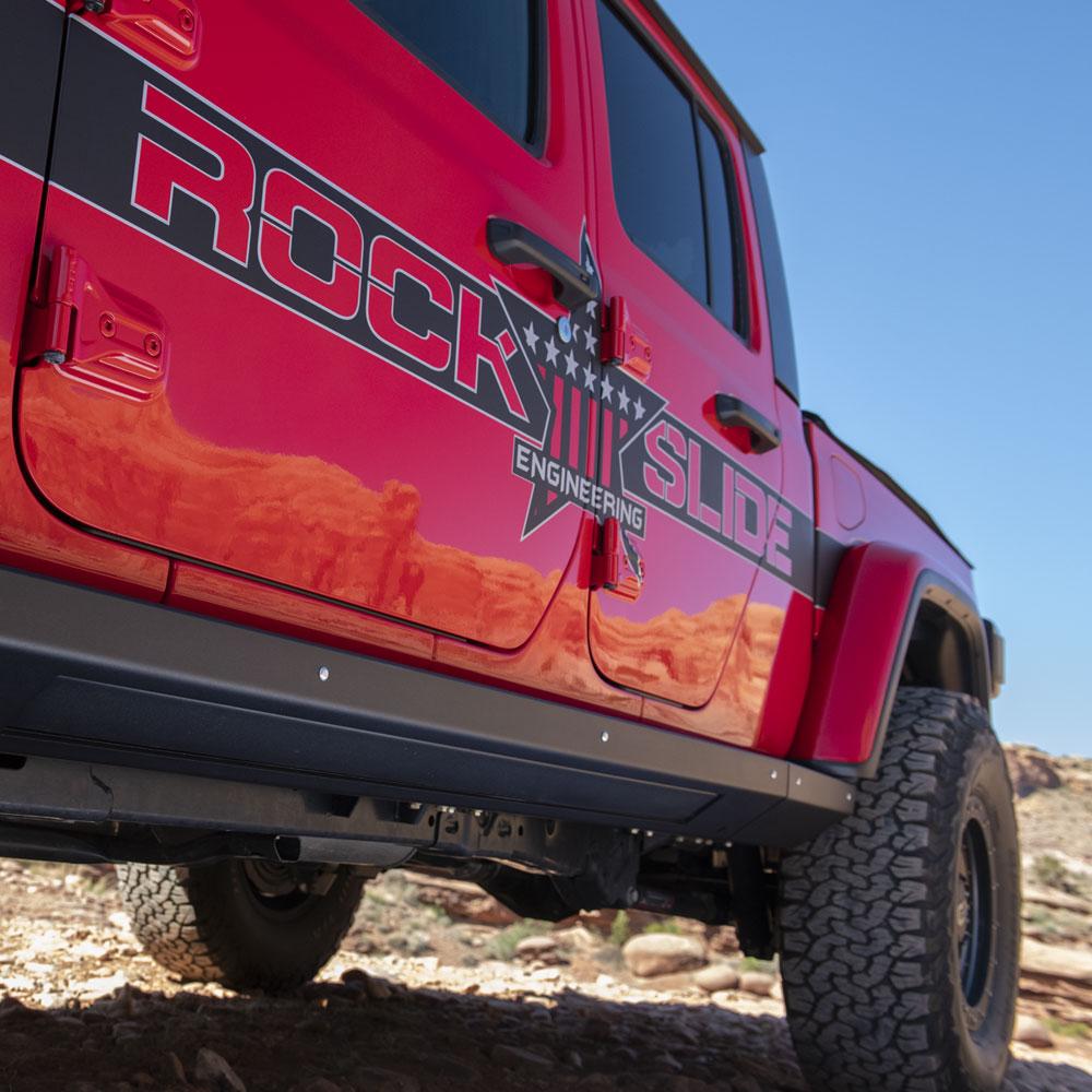 Rock Slide Engineering JT 4 Door Step Slider Skid Plate (2020-2023 Gladiator) - AX-SP-300-JT4