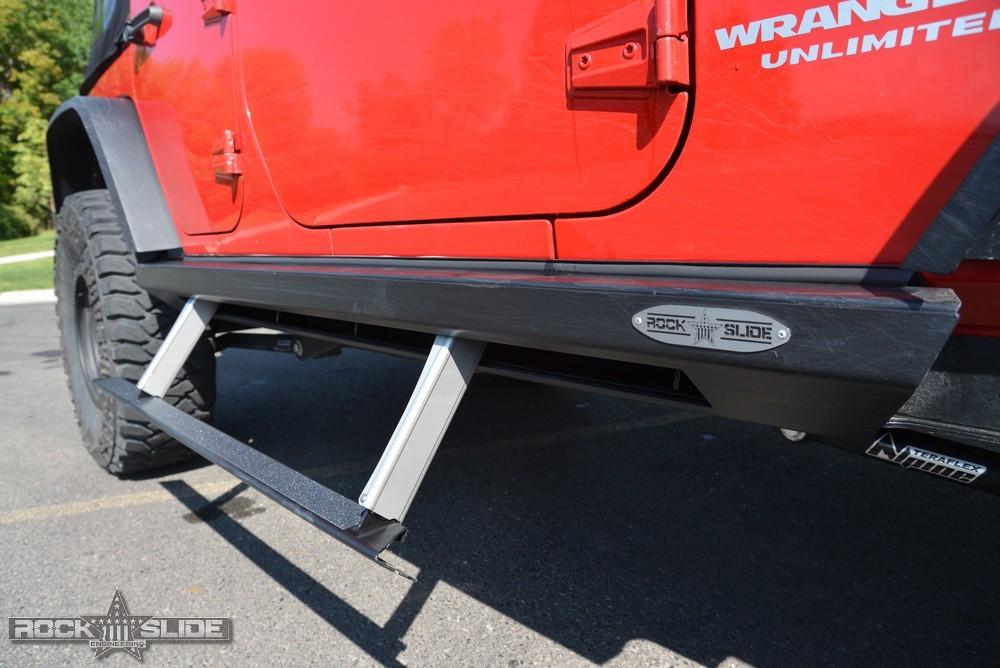 Rock Slide Engineering Step Slider Skid Plate Kit for 2007-18 Jeep JK 4 Door (2007-2018 Wrangler, Wrangler JK) - AX-SS-SP-JK4