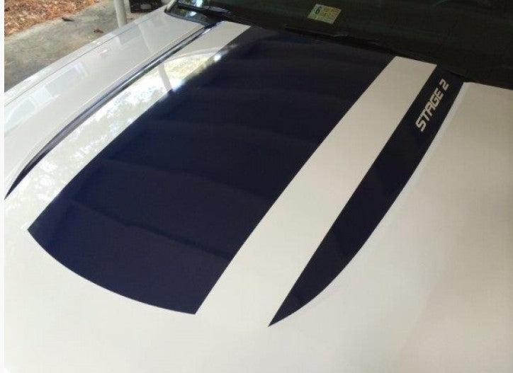 Anchor Room Roush Style Hood Spears (2010-2012 Mustang) - Matte White, No Text - 10FM_RSHS_MW
