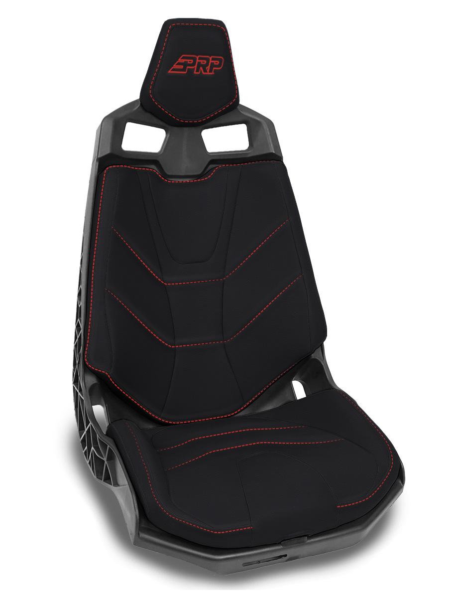 PRP Seats Seat Covers for Can-Am Maverick X3 and Maverick R Pair Black with Red Stitch - B002-01