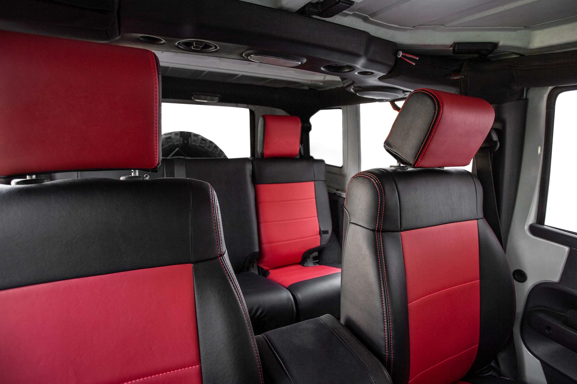 PRP Seats Front Seat Covers for 07-10 Jeep Wrangler JK 2 Door or 4 Door Pair Black and Red - B016-05