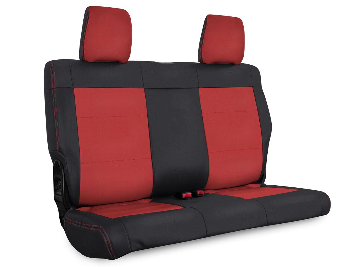PRP Seats Rear Seat Cover for 08-10 Jeep Wrangler JKU 4 Door Black and Red - B018-05