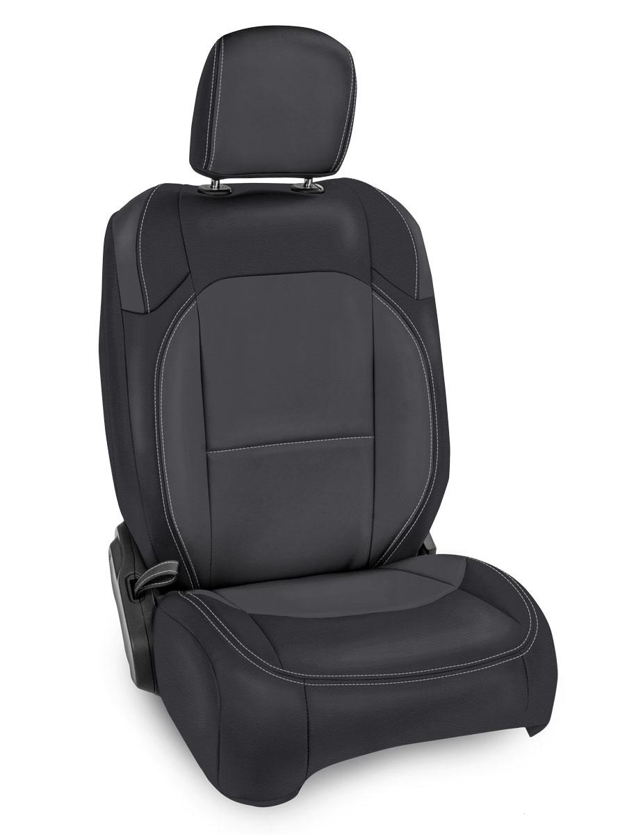 PRP Seats Front Seat Covers For 18-24 Jeep Wrangler JL 2 Door with Molle Back Pair Black and Gray - B038-03