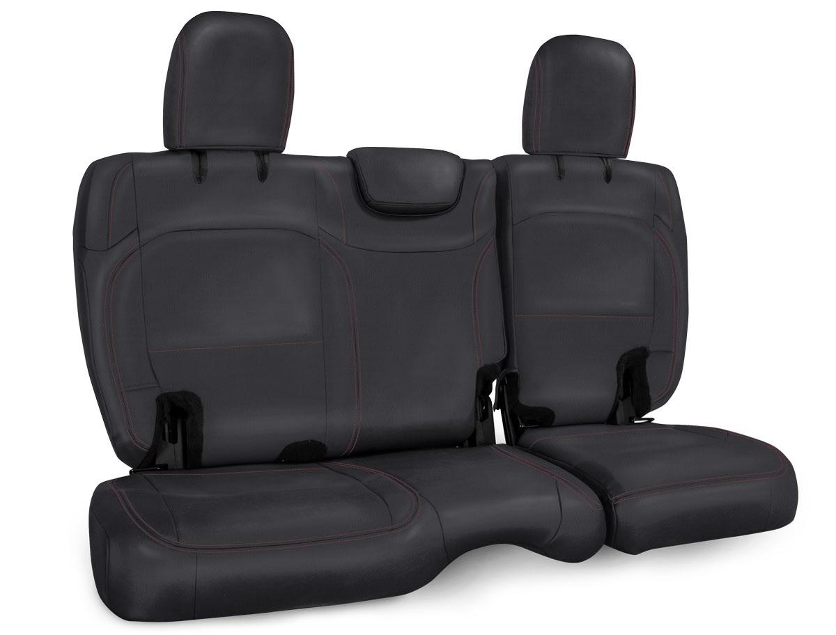 PRP Seats Rear Bench Cover for Jeep Wrangler JL 2 door Black with Red Stitching - B041-01