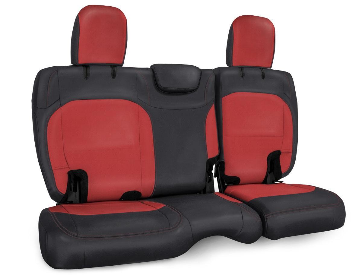 PRP Seats Rear Bench Cover for Jeep Wrangler JL 2 door Black and Red - B041-05