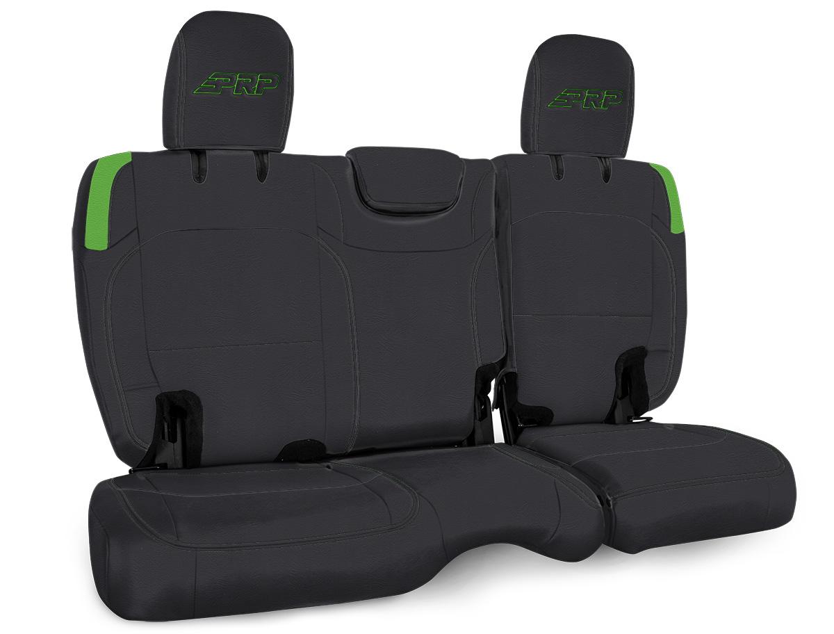 PRP Seats Rear Bench Cover for Jeep Wrangler JL 2 door Black and Green - B041-06