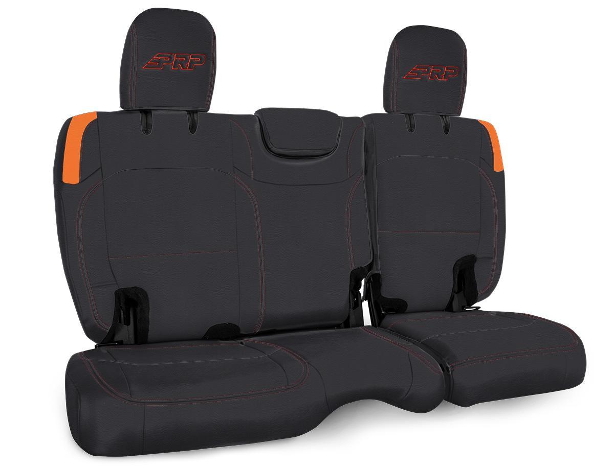 PRP Seats Rear Bench Cover for Jeep Wrangler JL 2 door Black and Orange - B041-07