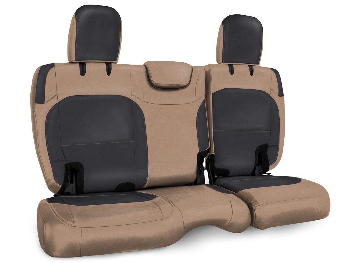 PRP Seats Rear Bench Cover for Jeep Wrangler JLU 4 door with no armrest Black and tan - B043-04
