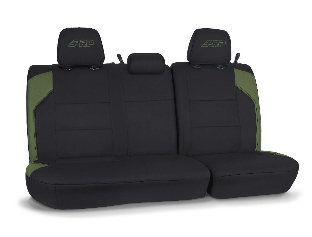 PRP Seats Rear Bench Cover for 2016-2023 Toyota Tacoma Double Cab Black and Olive Green - B054-04