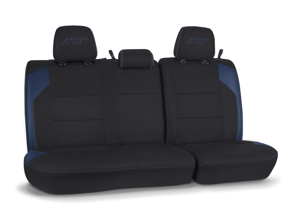 PRP Seats Rear Bench Cover for 2016-2023 Toyota Tacoma Double Cab Black and Navy Blue - B054-06