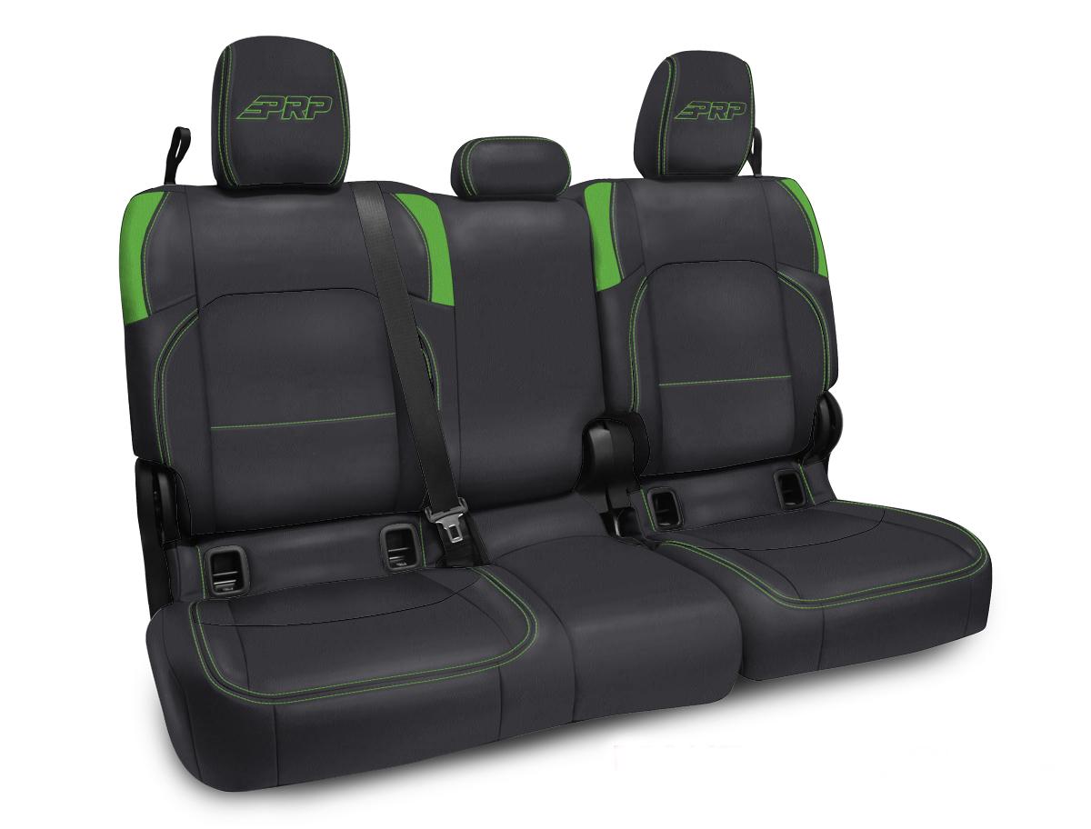 PRP Seats Rear Bench Cover for Jeep Gladiator JT with no Armrest Black and Green - B055-06