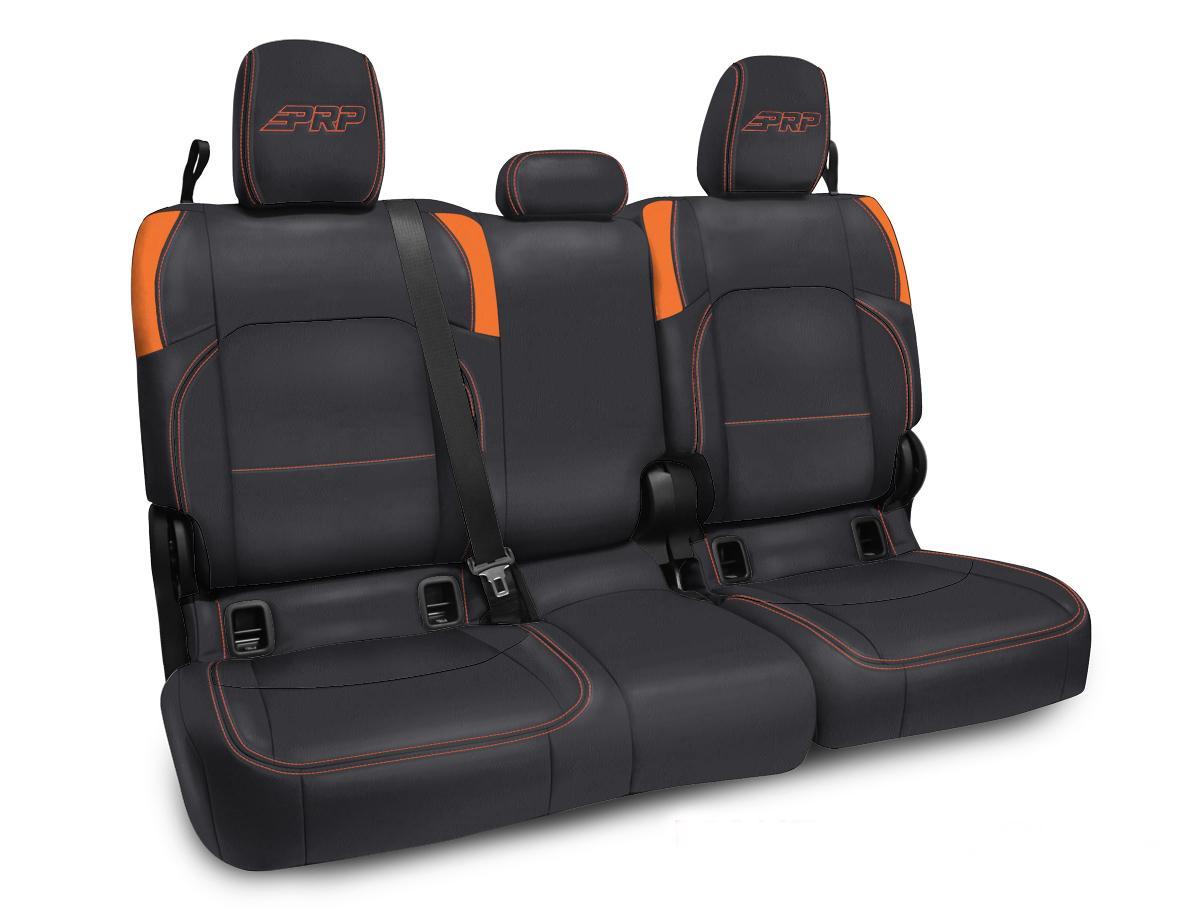 PRP Seats Rear Bench Cover for Jeep Gladiator JT with no Armrest Black and Orange - B055-07