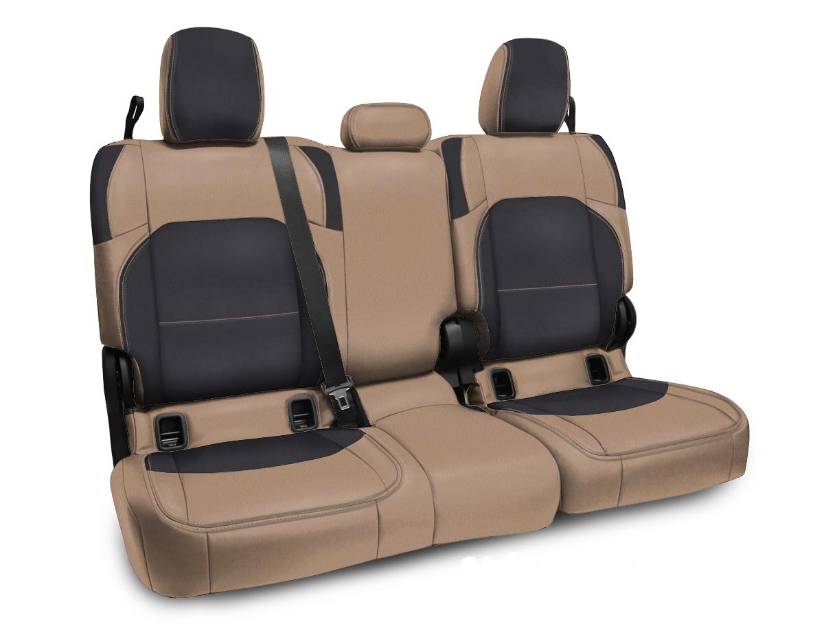 PRP Seats Rear Bench Cover for Jeep Gladiator JT With Armrest Black and tan - B056-04