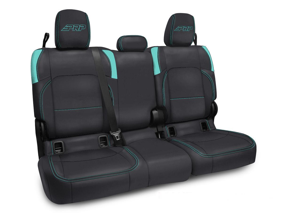 PRP Seats Rear Bench Cover for Jeep Gladiator JT With Armrest Black and Teal - B056-09