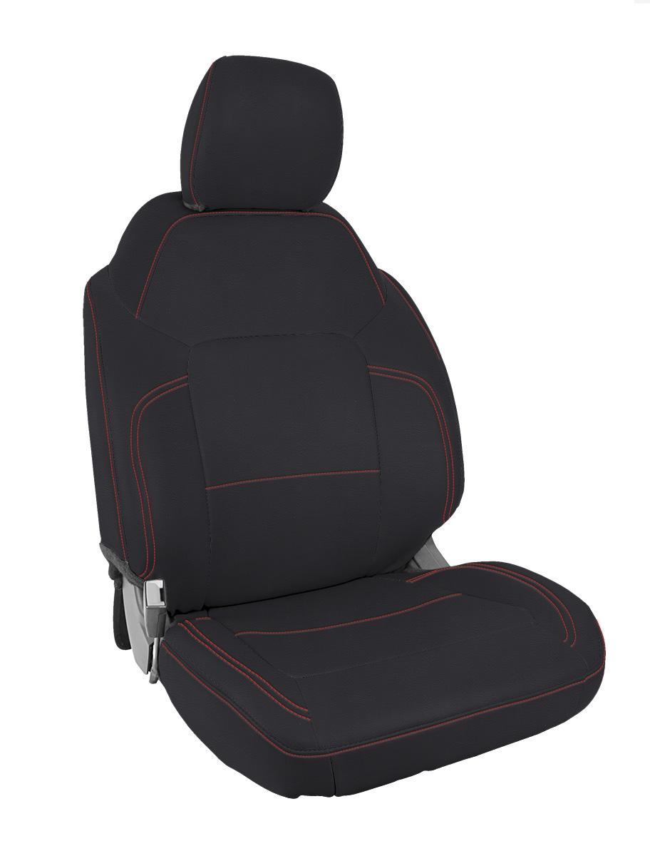 PRP Seats Front Seat Covers for 2021+ Ford Bronco 4 Door Black with Red Stitching - B060-01