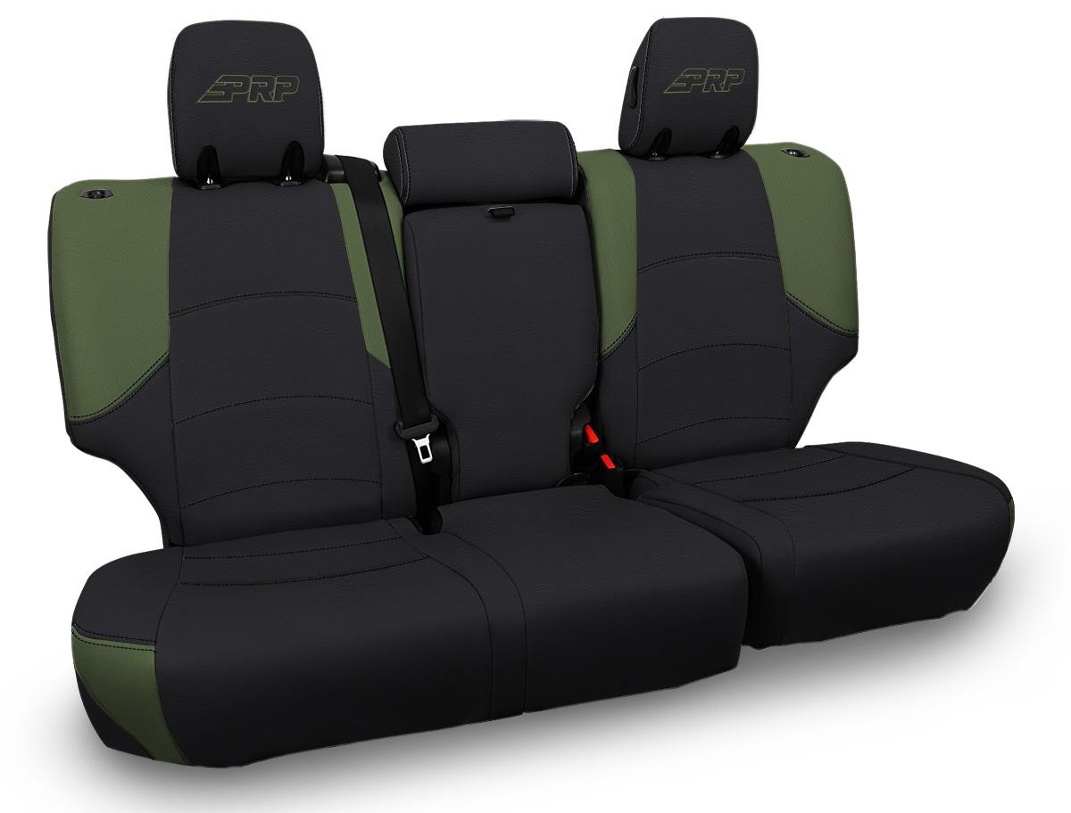 PRP Seats Rear Bench Cover for 2011-2024 Toyota 4Runner 5-seat model Black and Olive Green - B067-04