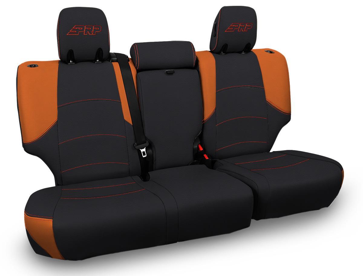 PRP Seats Rear Bench Cover for 2011-2024 Toyota 4Runner 5-seat model Black and Orange - B067-05