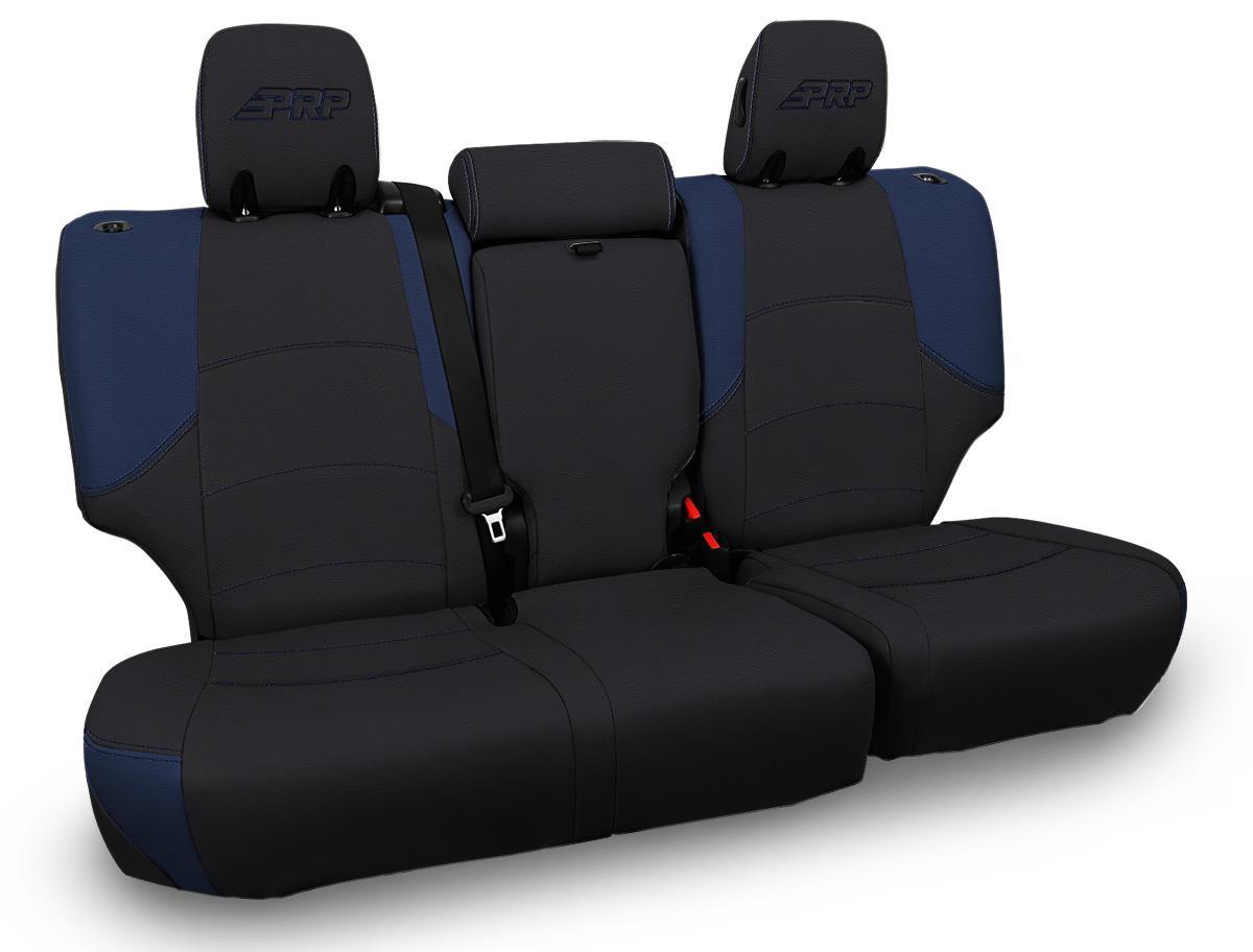 PRP Seats Rear Bench Cover for 2011-2024 Toyota 4Runner 5-seat model Black and Navy Blue - B067-06