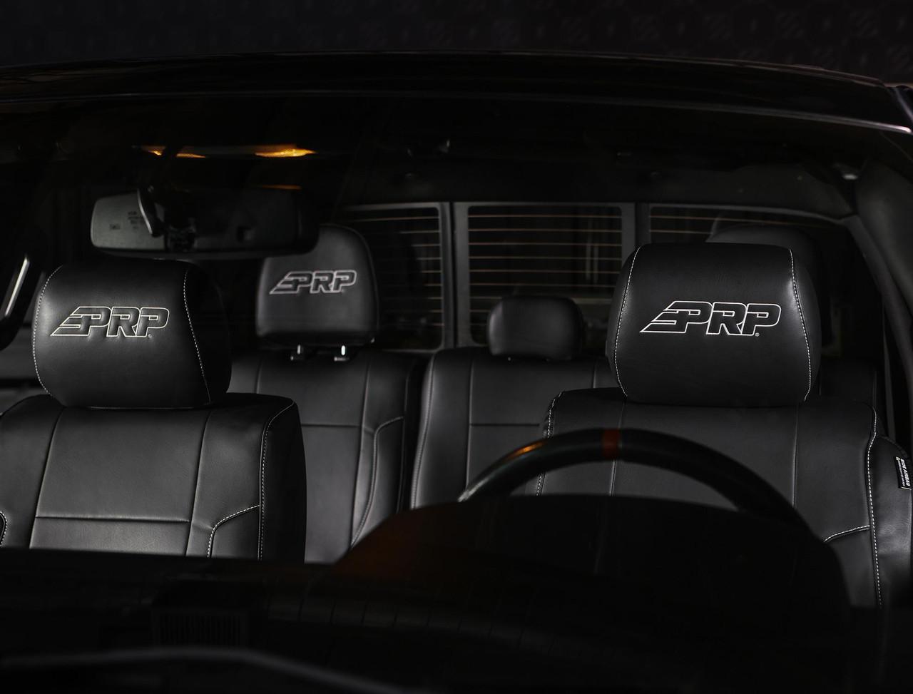 PRP Seats Front Seat Covers for 2012-14 Ford Raptor Pair Black with Red Stitch - B068-01