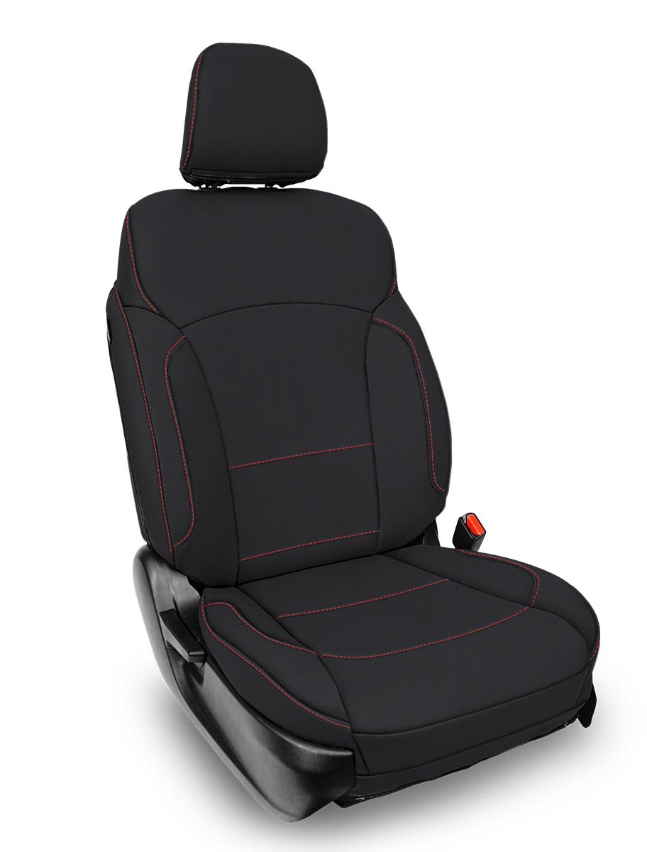 PRP Seats Front Seat Covers for 2013-2017 Subaru Crosstrek Pair Black with Red Stitch - B080-01