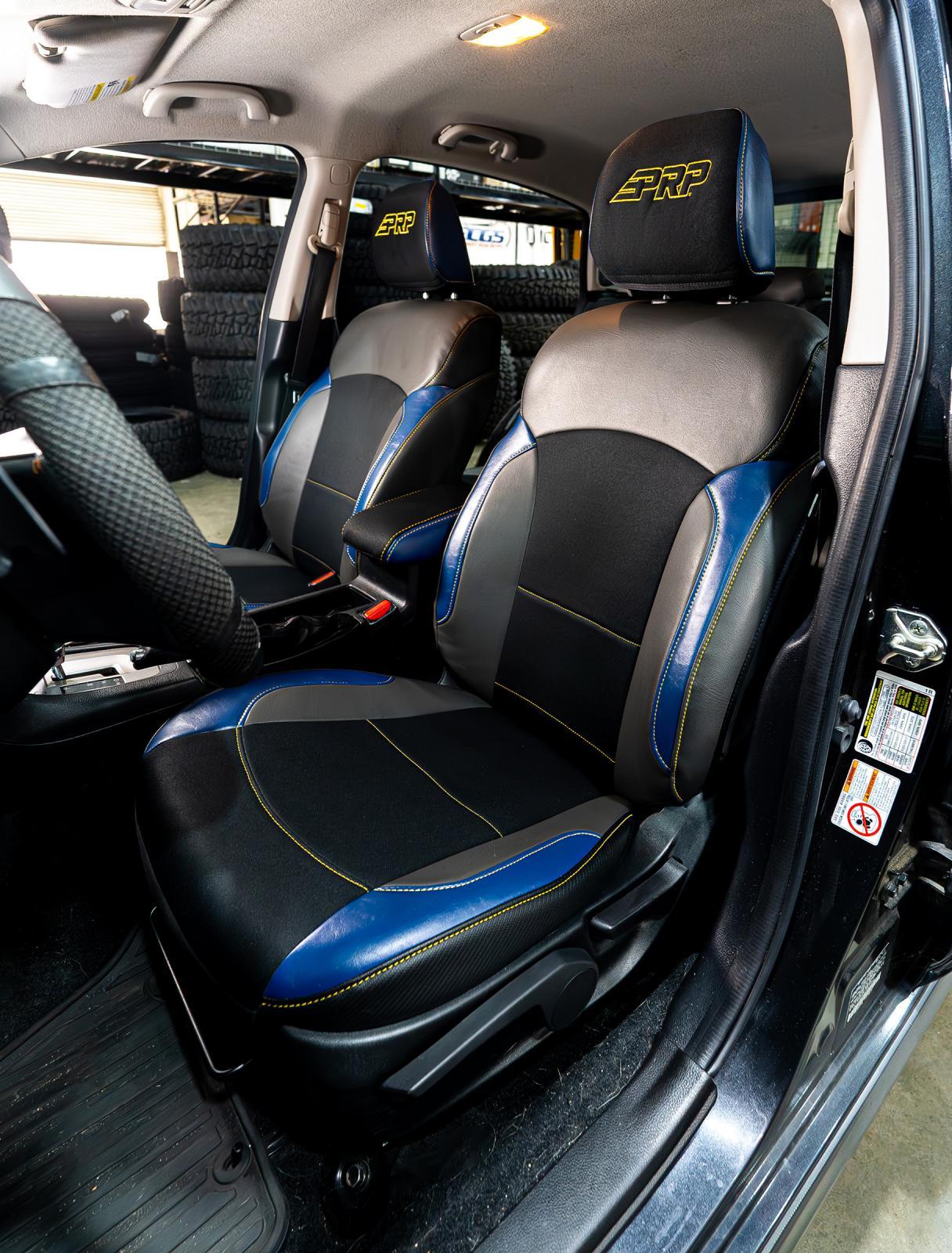 PRP Seats Front Seat Covers for 2013-2017 Subaru Crosstrek Pair Black with Red Stitch - B080-01