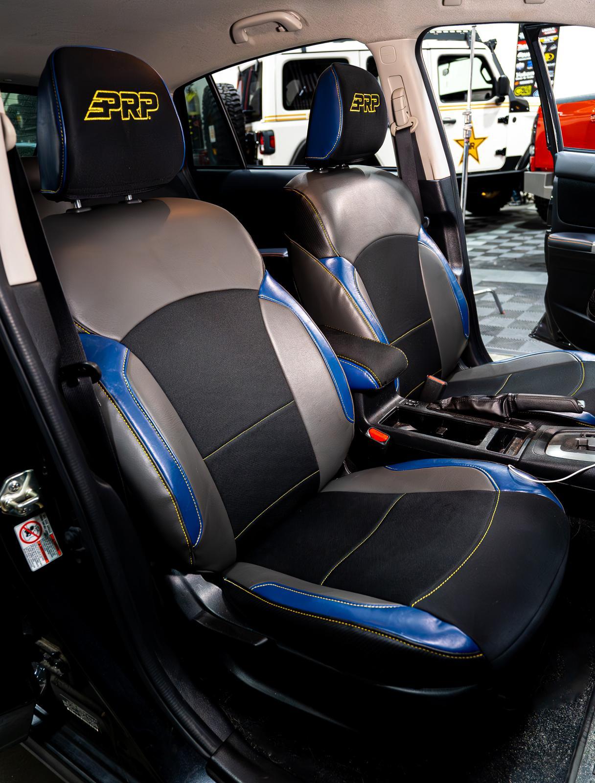 PRP Seats Front Seat Covers for 2013-2017 Subaru Crosstrek Pair Black with Red Stitch - B080-01