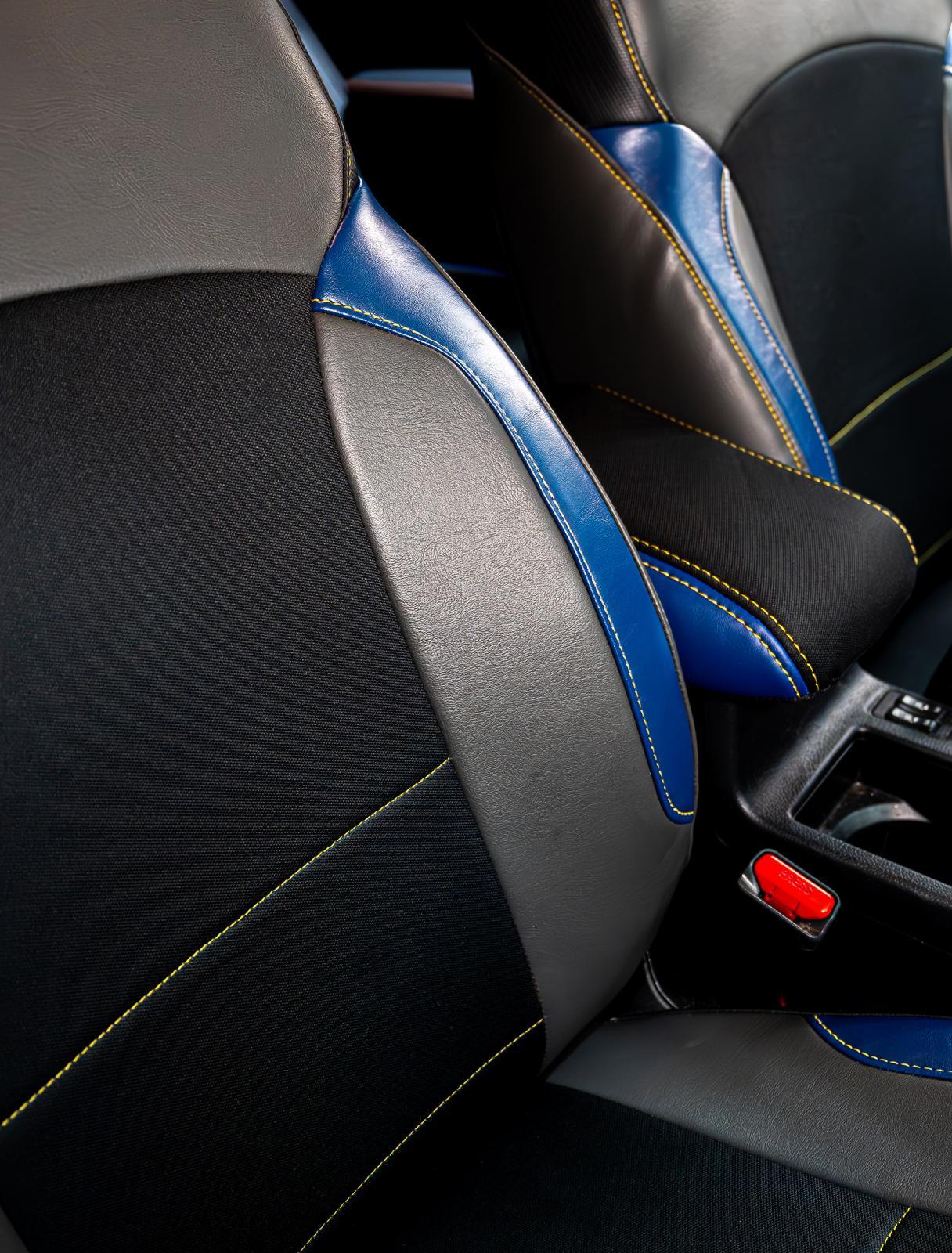 PRP Seats Front Seat Covers for 2013-2017 Subaru Crosstrek Pair Black with Red Stitch - B080-01