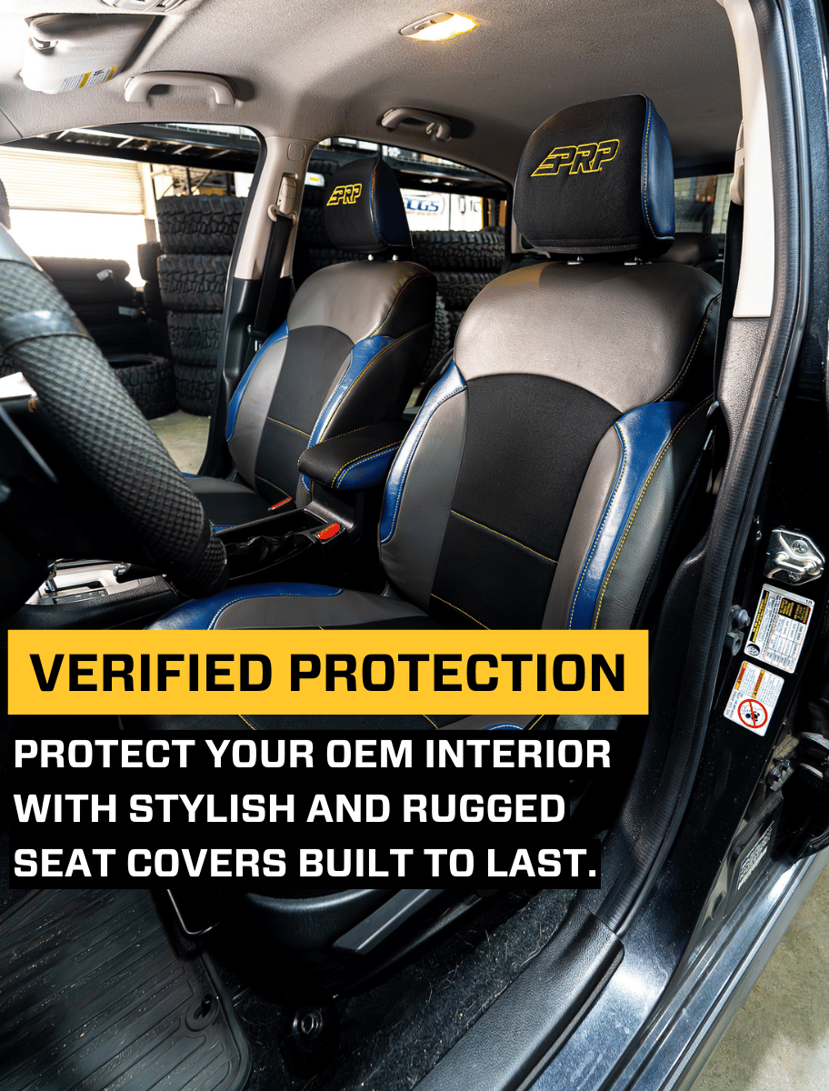 PRP Seats Front Seat Covers for 2013-2017 Subaru Crosstrek Pair Black with Red Stitch - B080-01
