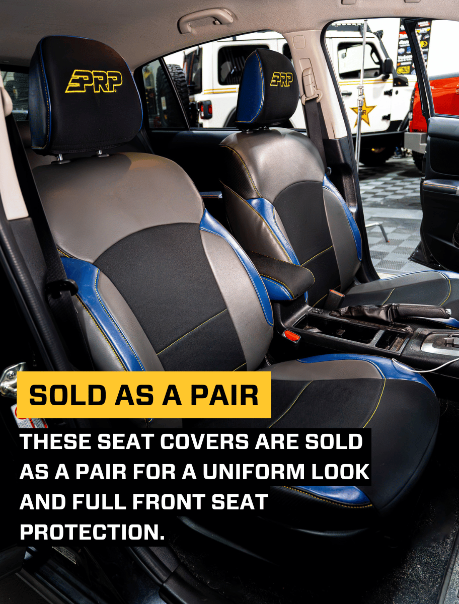 PRP Seats Front Seat Covers for 2013-2017 Subaru Crosstrek Pair Black with Red Stitch - B080-01