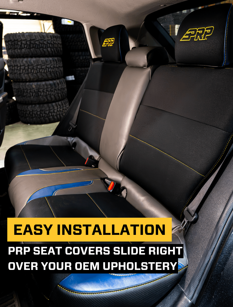 PRP Seats Rear Bench Seat Cover for 2013-2017 Subaru Crosstrek Black with Red Stitch - B081-01