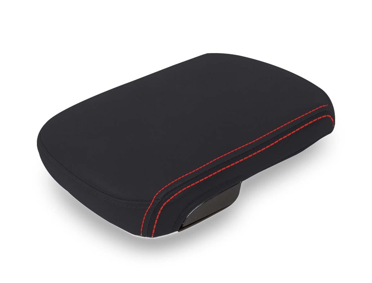 PRP Seats Center Console Cover for 12-15 Toyota Tacoma Black with Red Stitching - B101-01