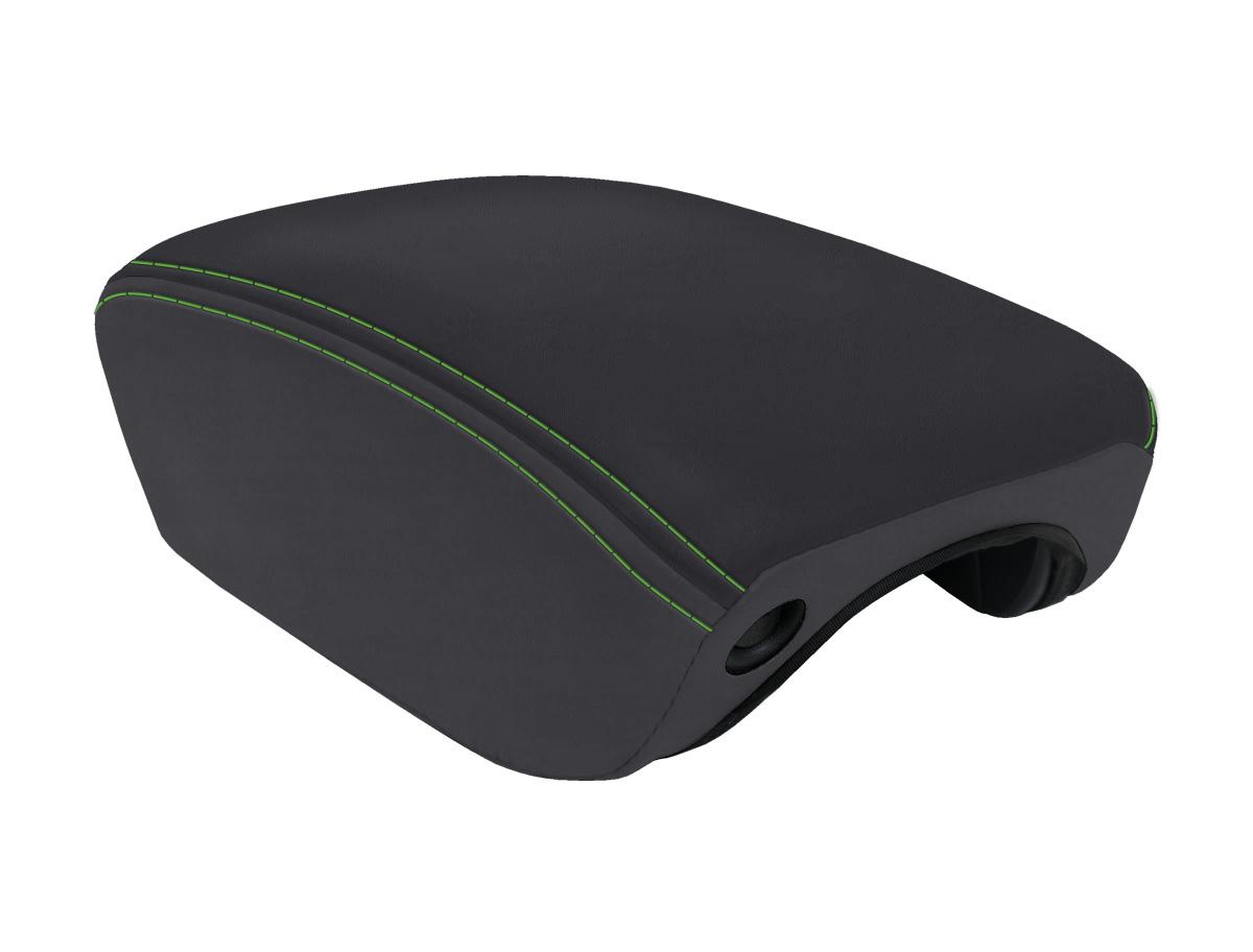 PRP Seats Center Console Cover for 2018+ Jeep Wrangler JL and Jeep Gladiator JT Black and Green - B103-06