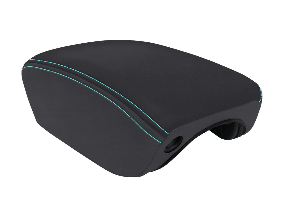PRP Seats Center Console Cover for 2018+ Jeep Wrangler JL and Jeep Gladiator JT Black and Teal - B103-09