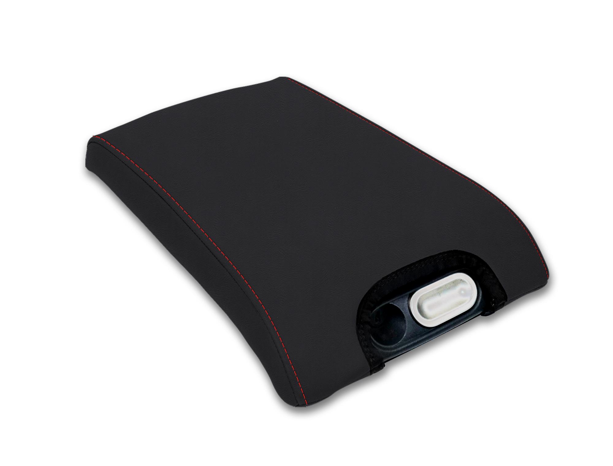 PRP Seats Center Console Cover for 2010-14 Ford Raptor Black with Red Stitch - B107-01
